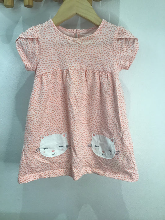 Dress peach print 18m