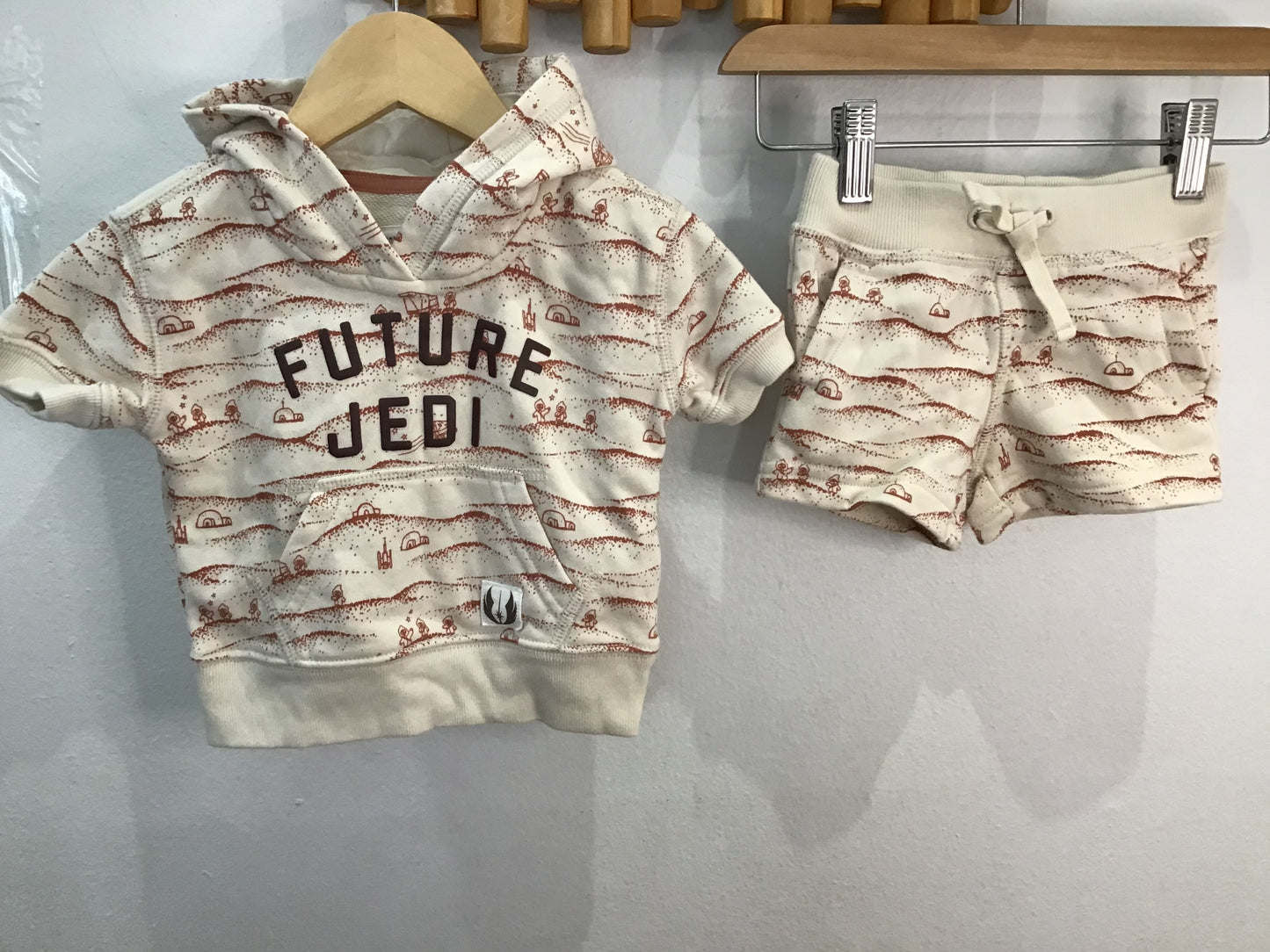 Jedi hoodie shorts set 3-6m