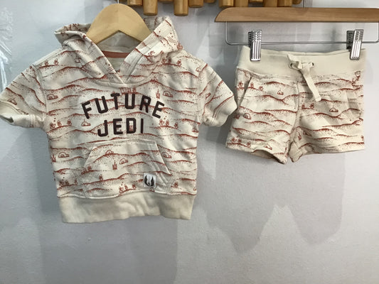 Jedi hoodie shorts set 3-6m