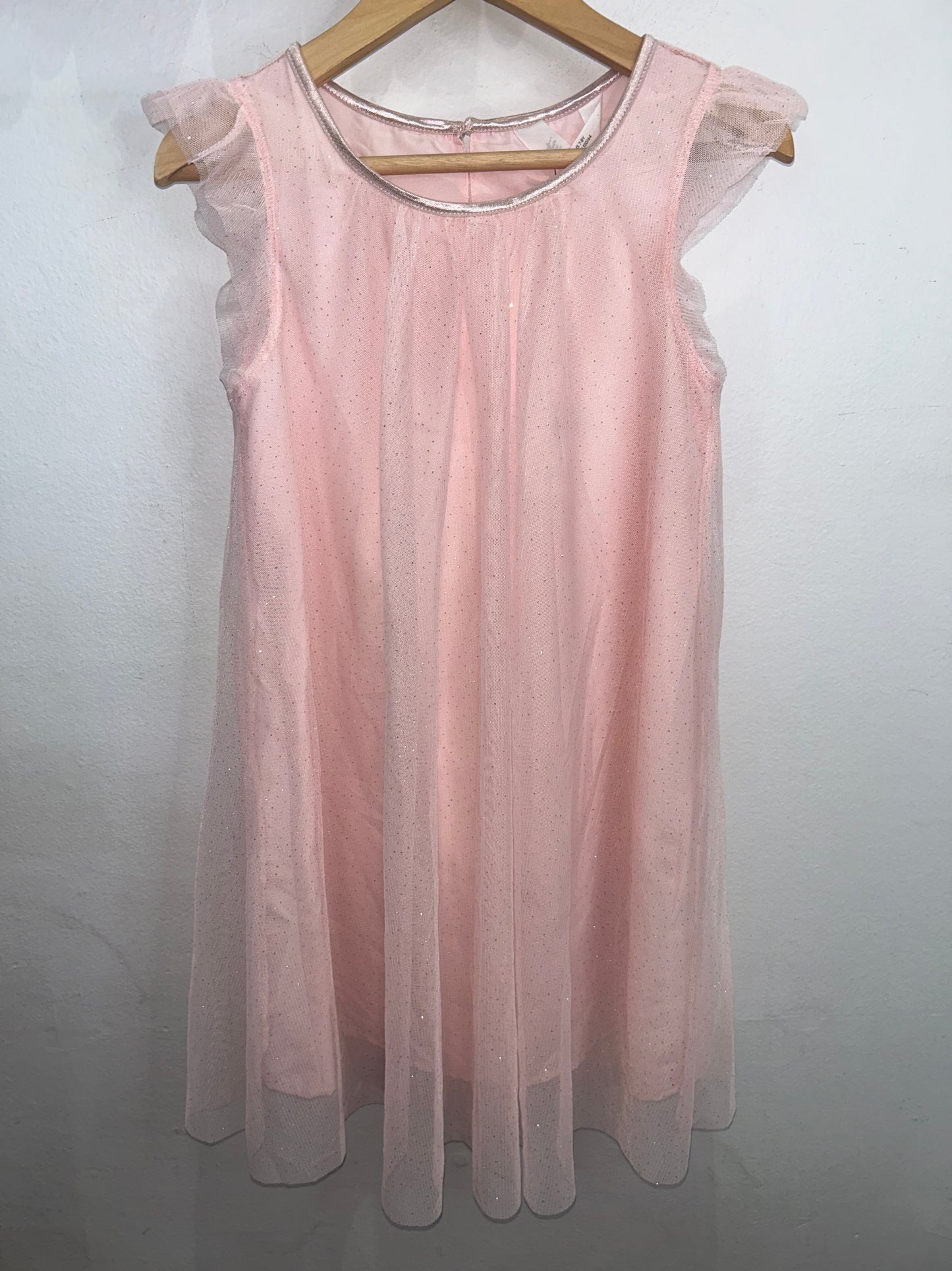 Pink and gold tulle dress 7-8y