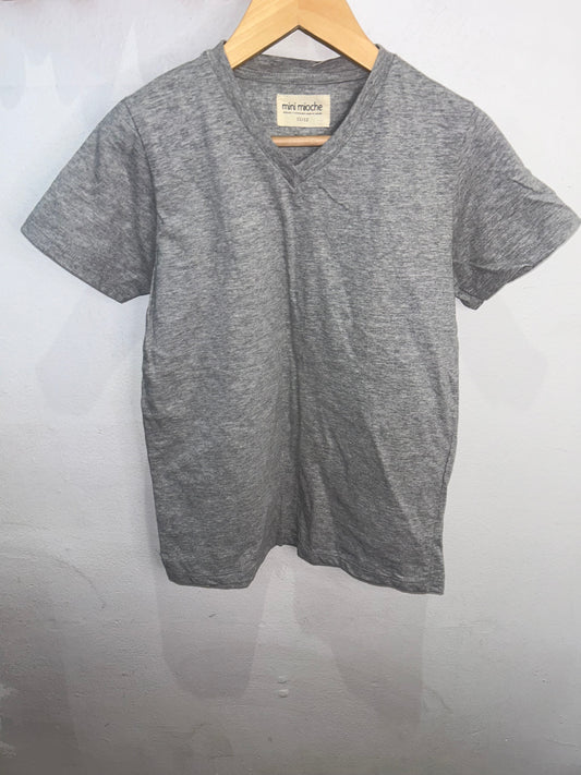 Minimioche v-neck tee grey 11-12y