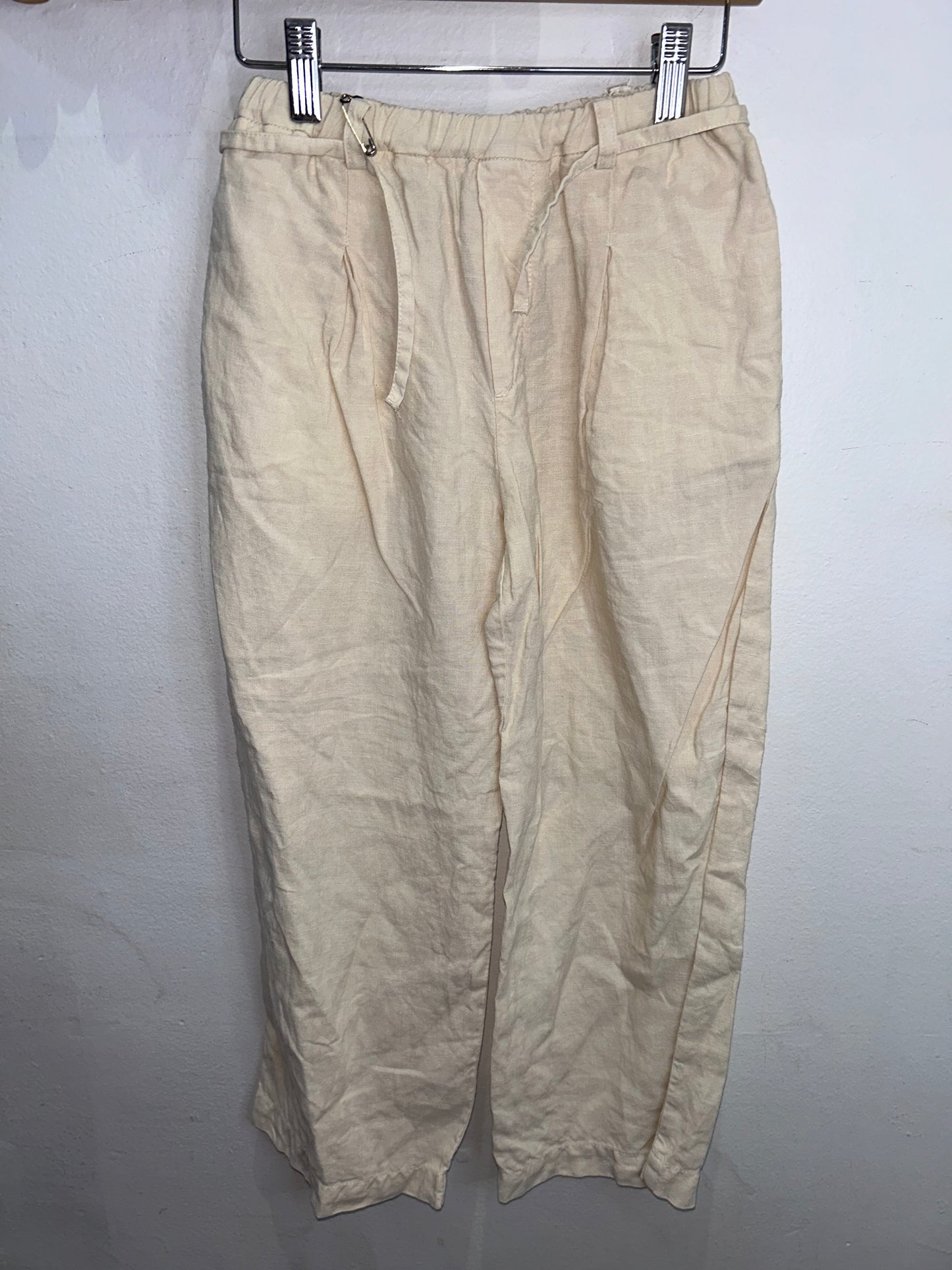 Cream linen pants 8y