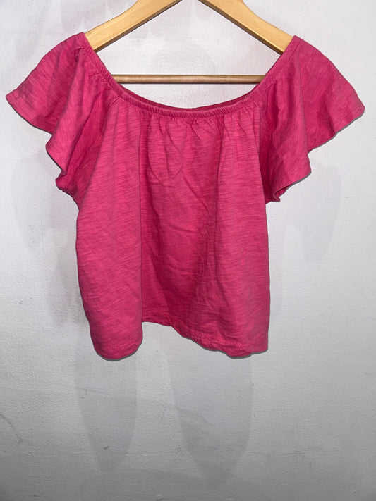 Pink square neck tee 8y
