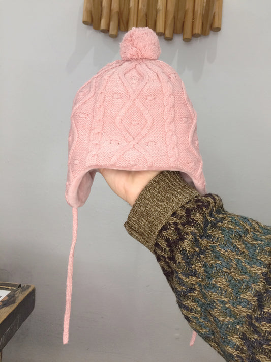 Pink knit hat 0-3m