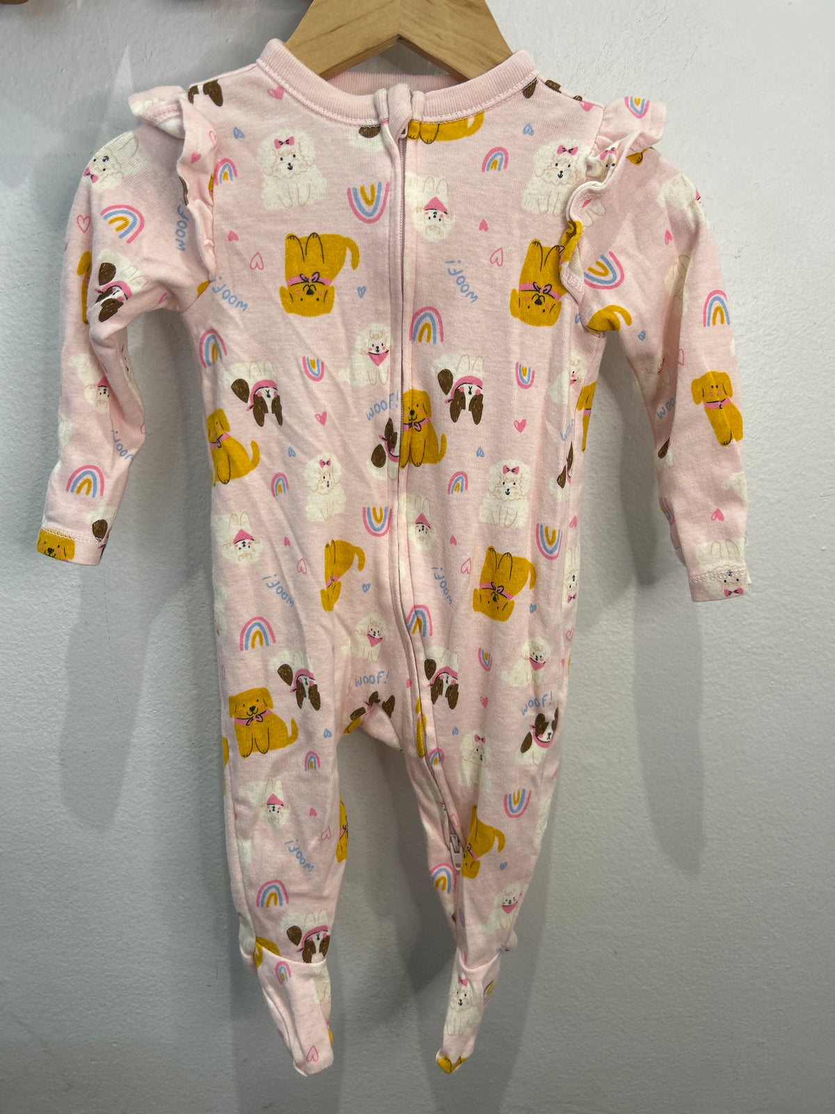 Woof frilly sleeper 3-6m