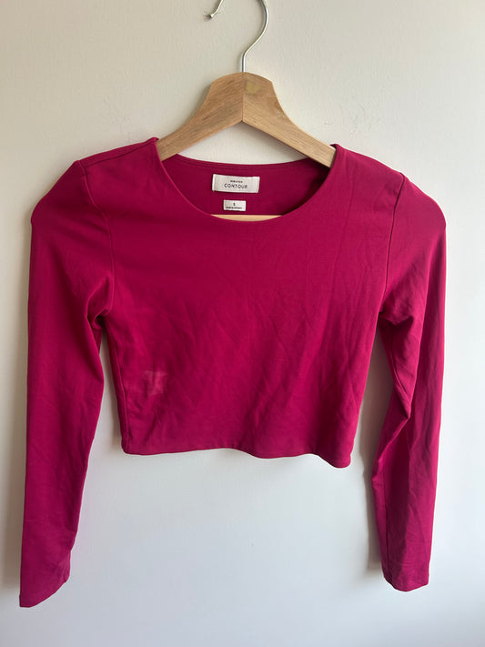 Magenta fitted crop top S