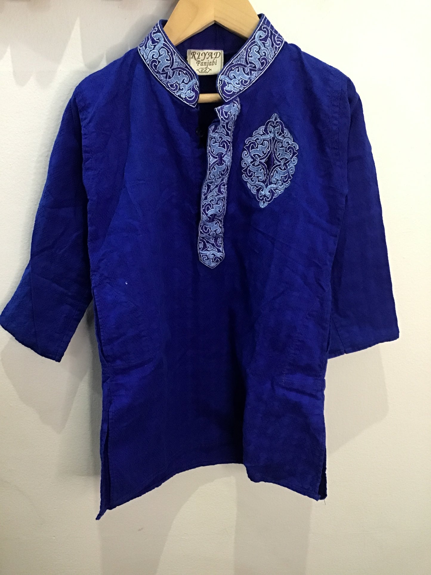Blue cotton kurta set 4y