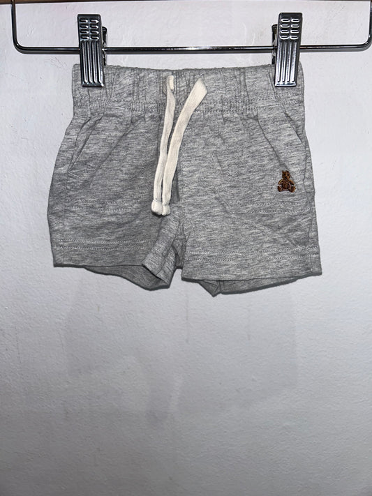Grey cotton shorts 0-3m