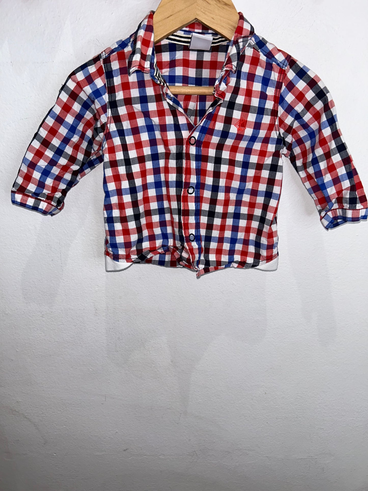 Red checkered shirt 6m
