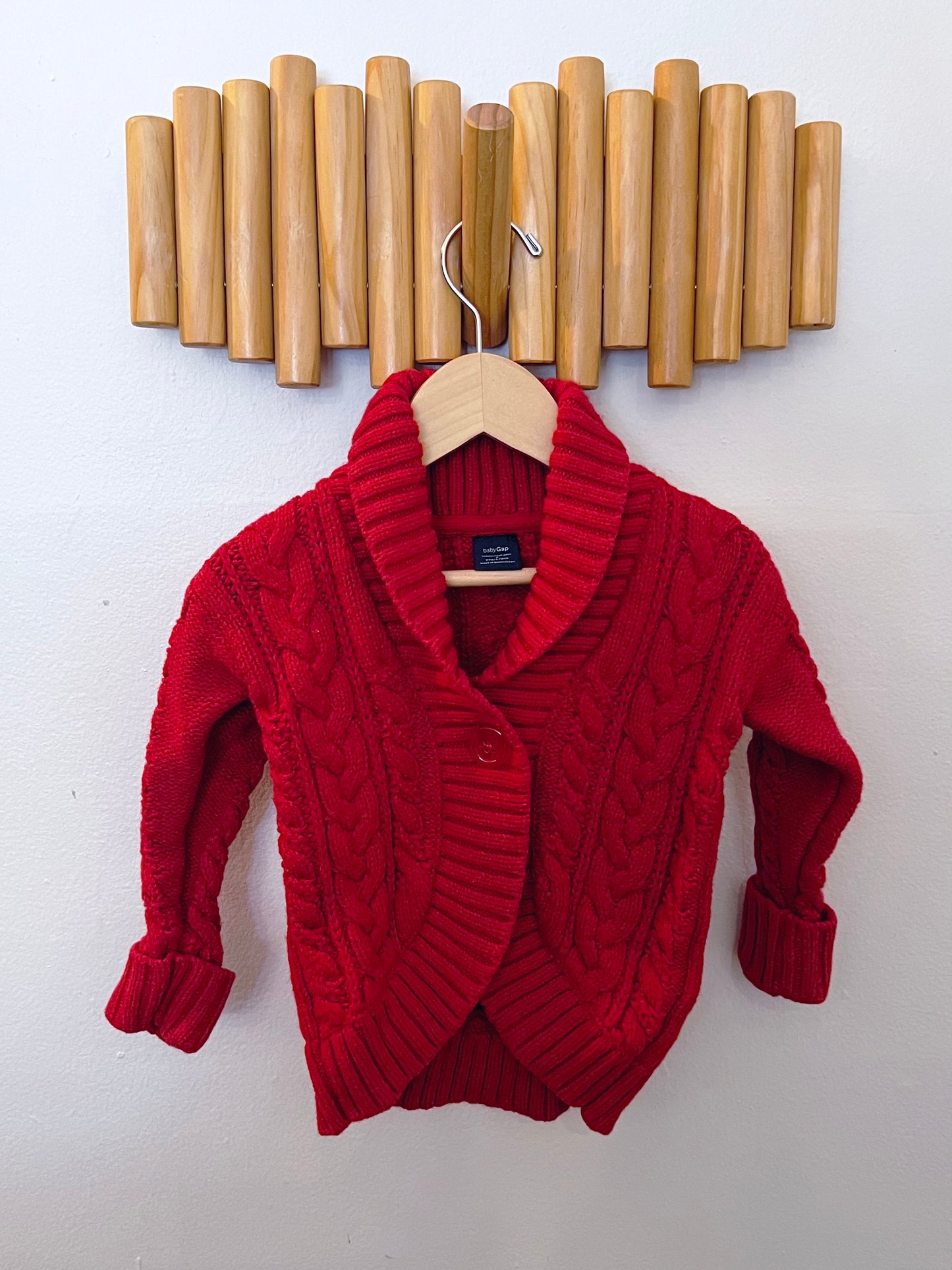 Red collar knit sweater 2y