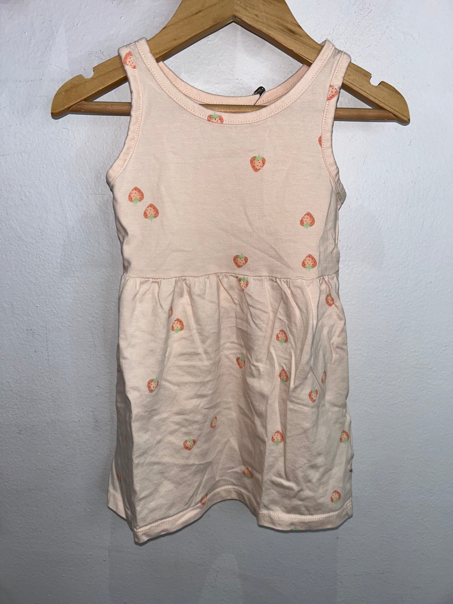 Peach strawberry dress 18-24m