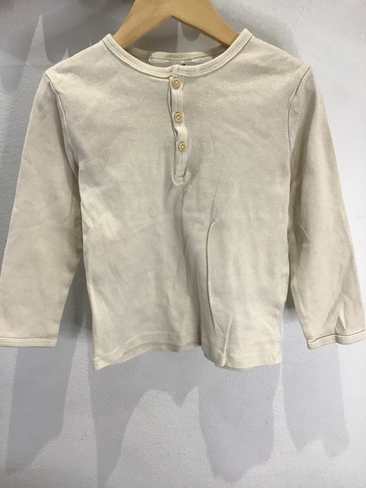 Cream henley 2-4y