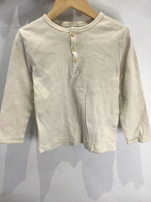 Cream henley 2-4y