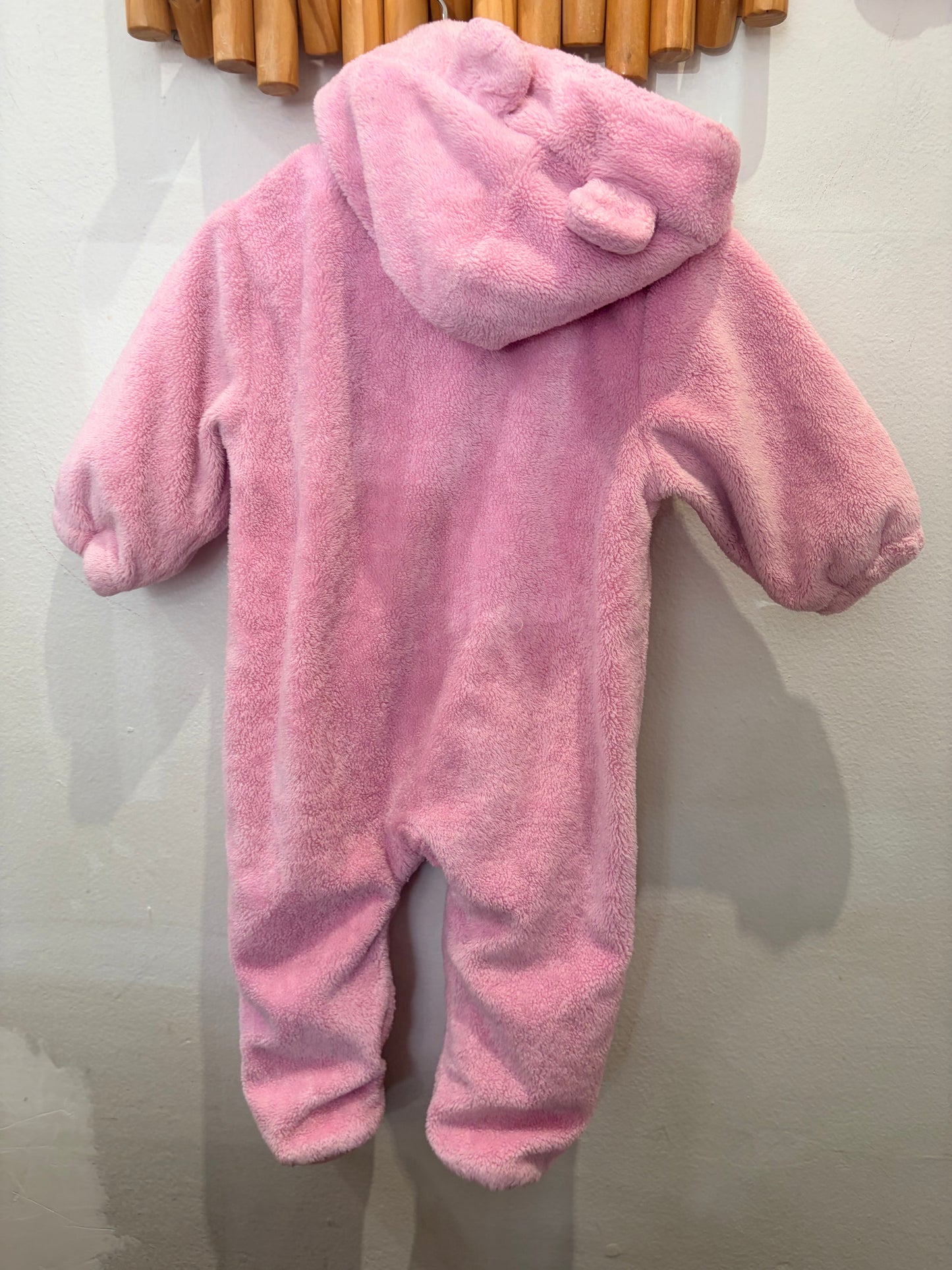 Pink furry bunting 6-12m