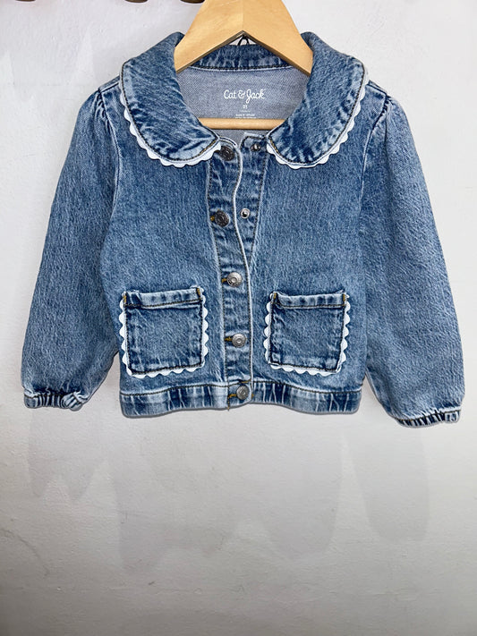 Lace details denim jacket 2y
