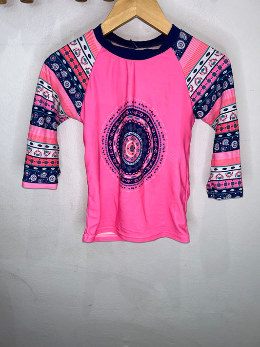 Neon pink mandala 6y