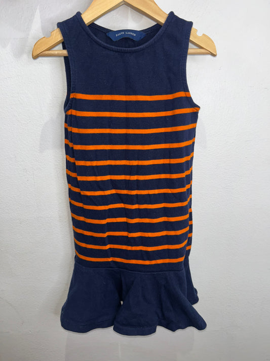 Orange stripe dress 5y
