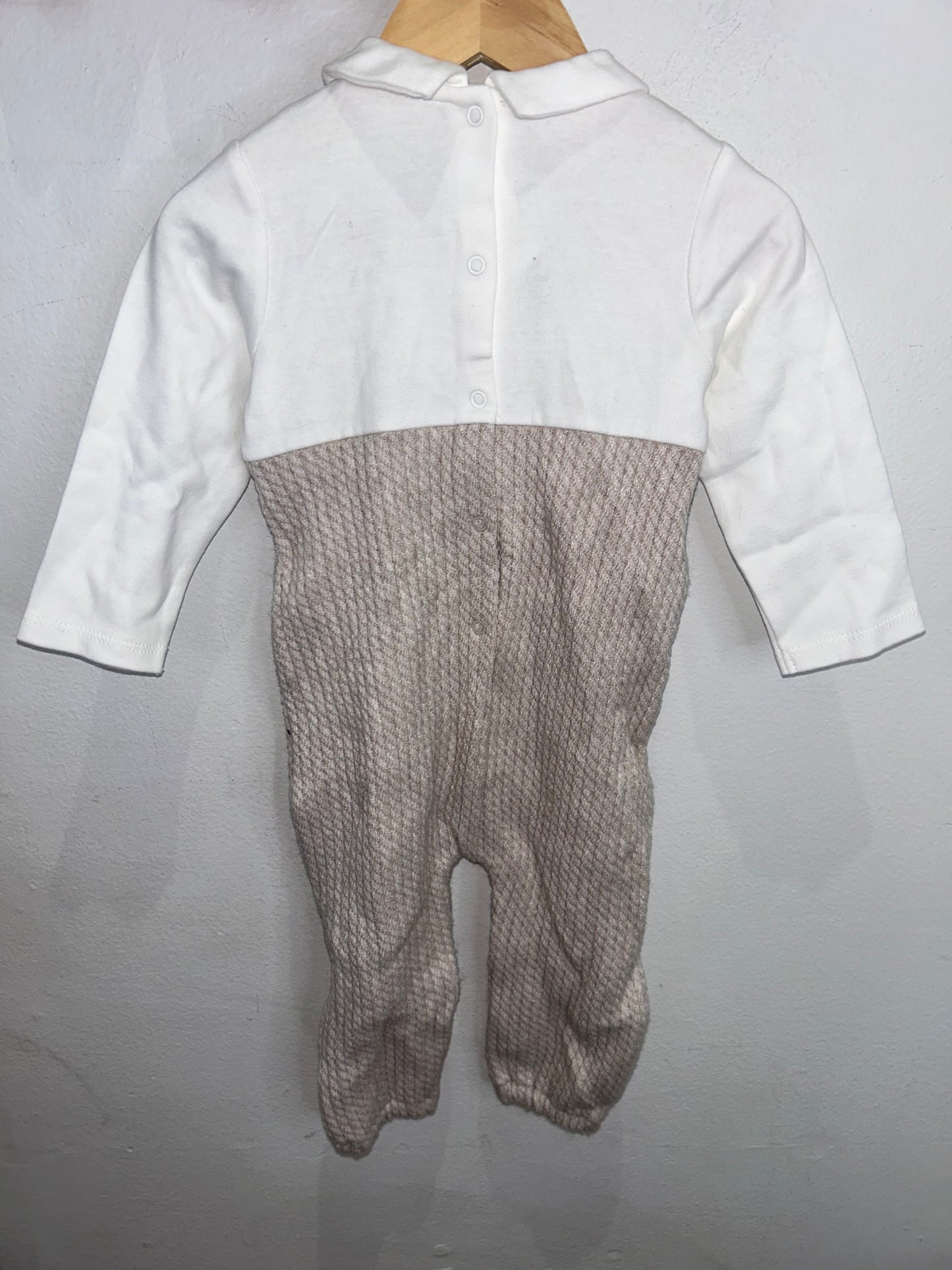 Mayoral beige knit romper 6-9m