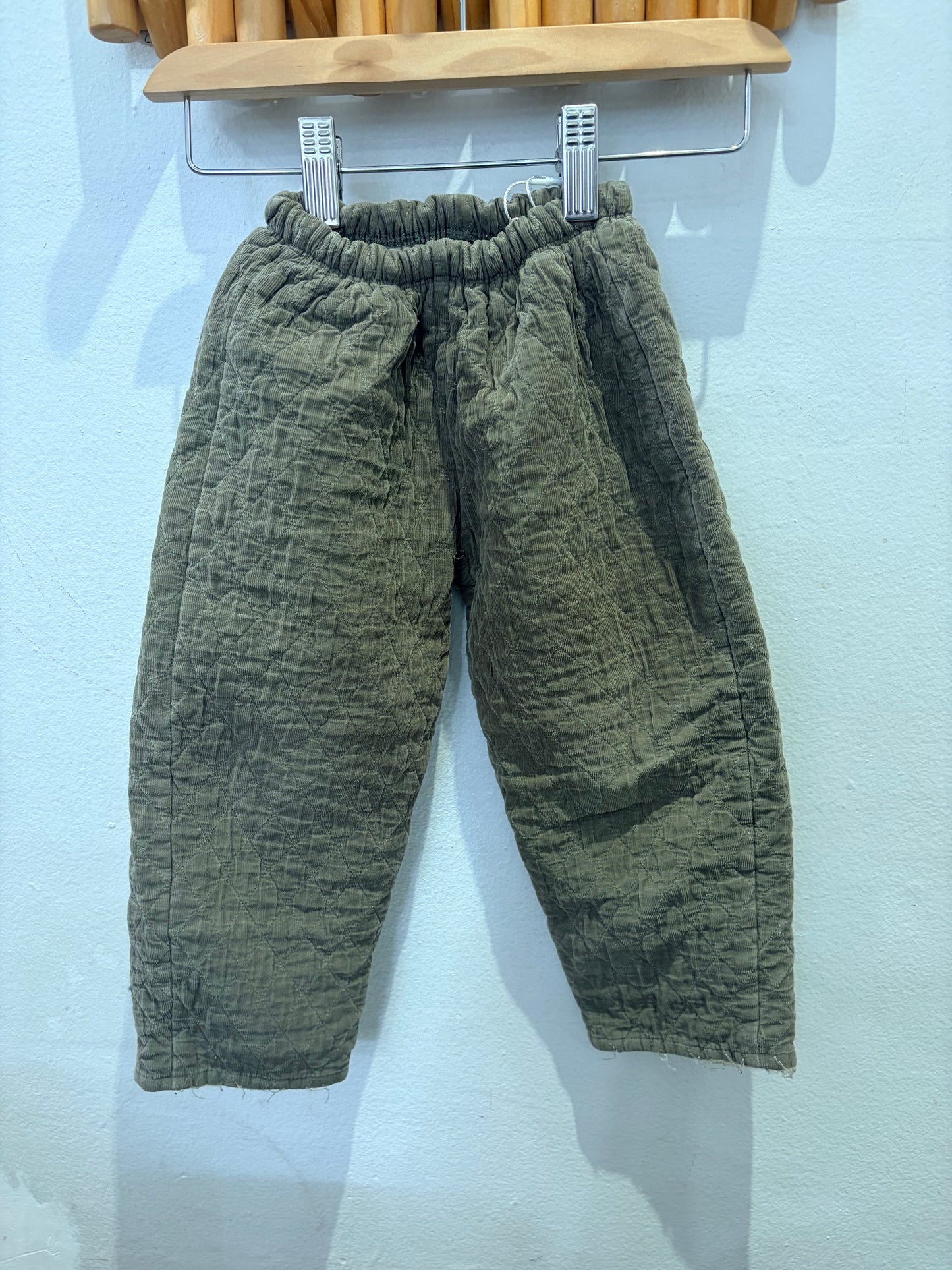 Green quilted pants 4y