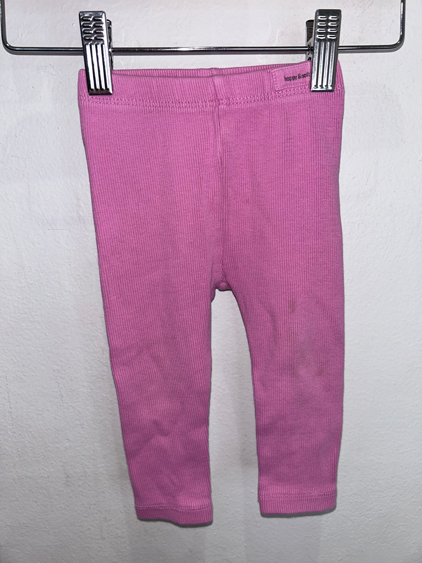 Pink ribbed pants 9-12m