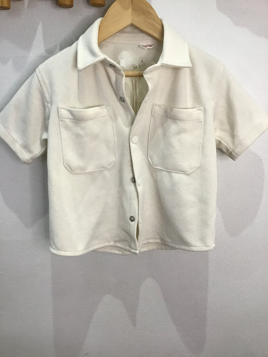 Cream textured shirt 2y NEW