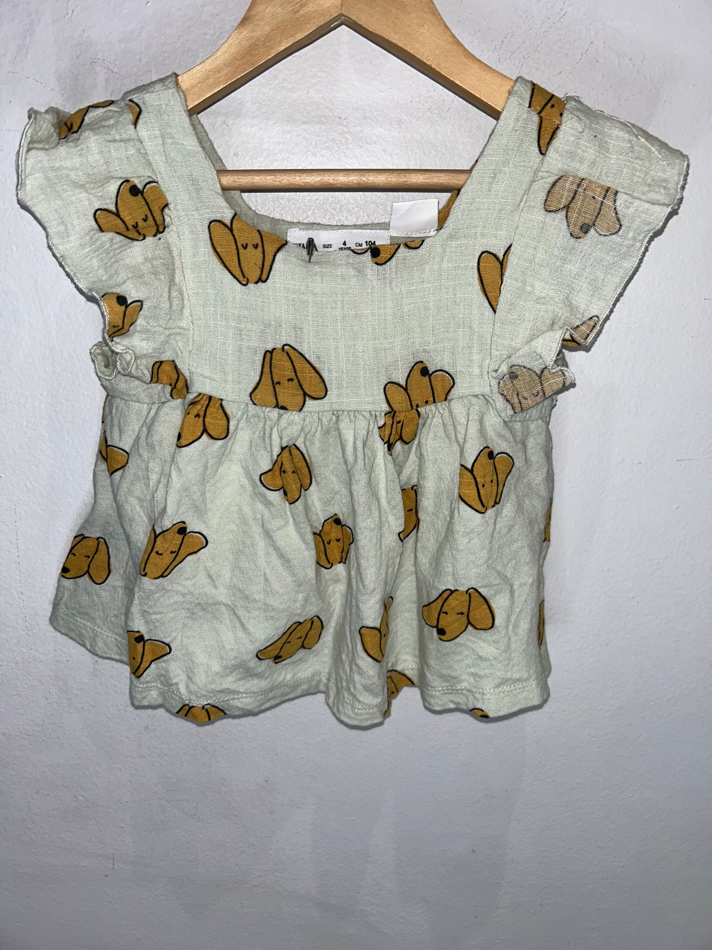 Puppy Ruffle Tee 4y*