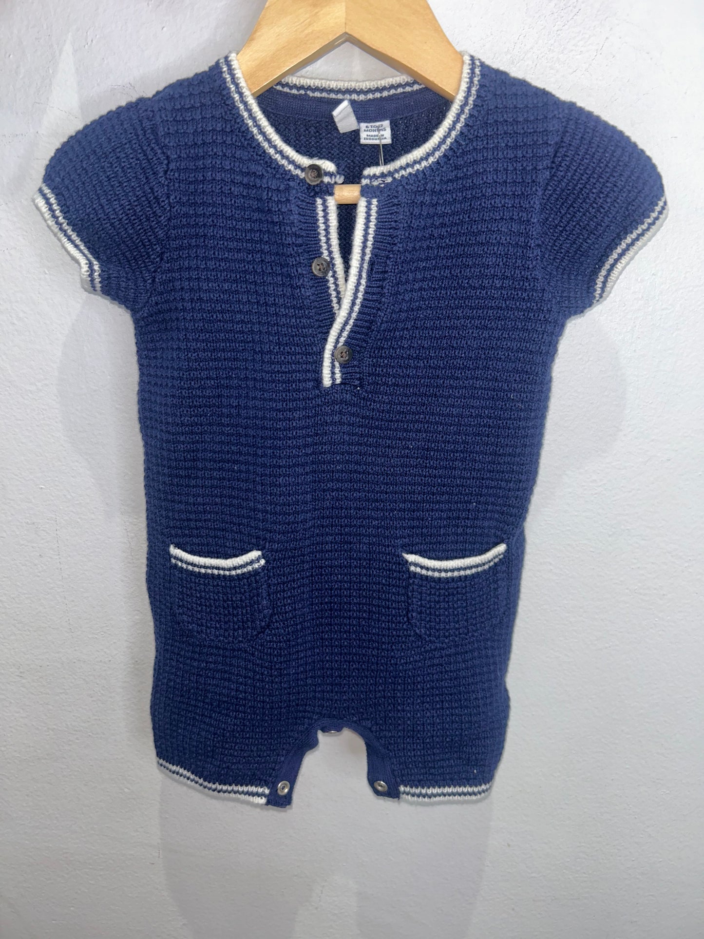 Kit blue shorty romper 6-12m