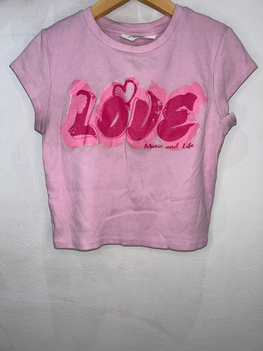 Love ribbed tee 12-14y