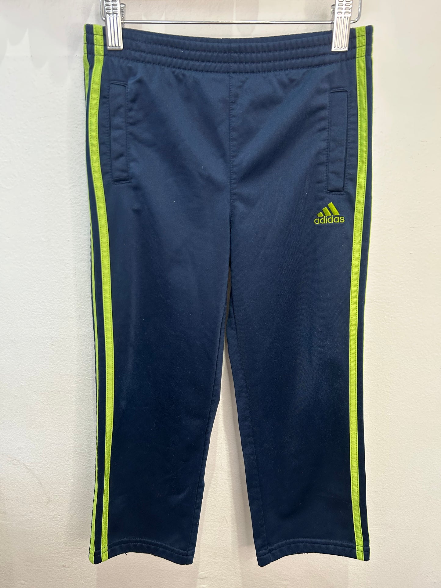 Adidas green stripe joggers 5y