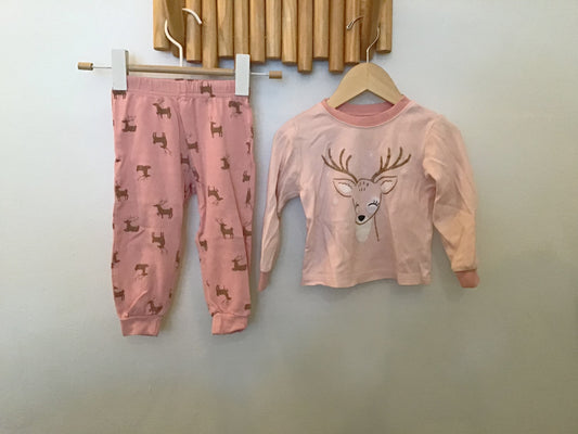 Pink reindeer pyjamas 18m