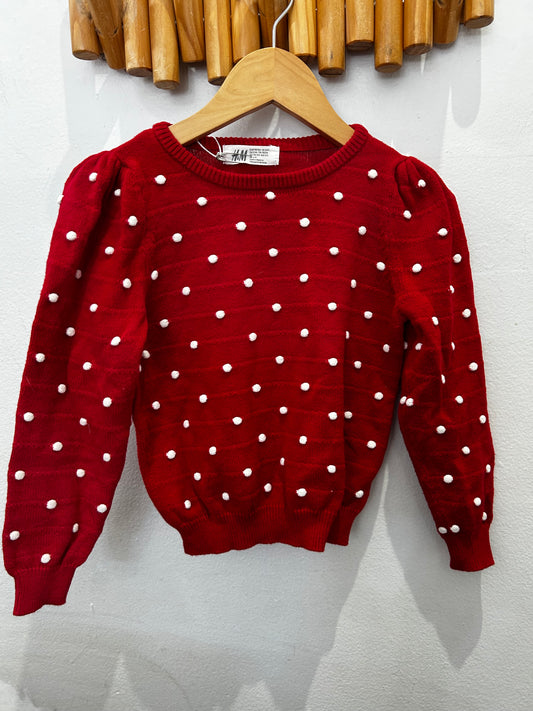 Red dots sweater 2-4y