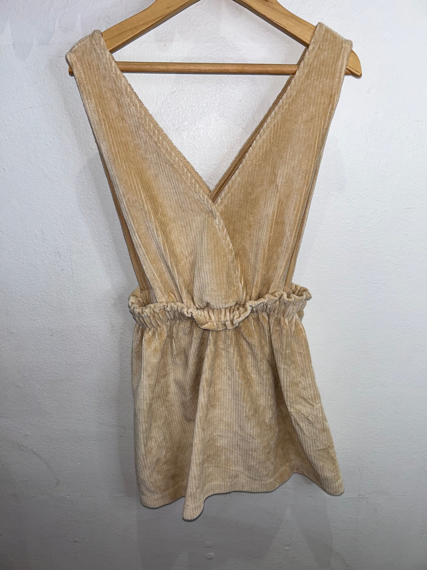 Beige corduroy skirt romper 4-5y