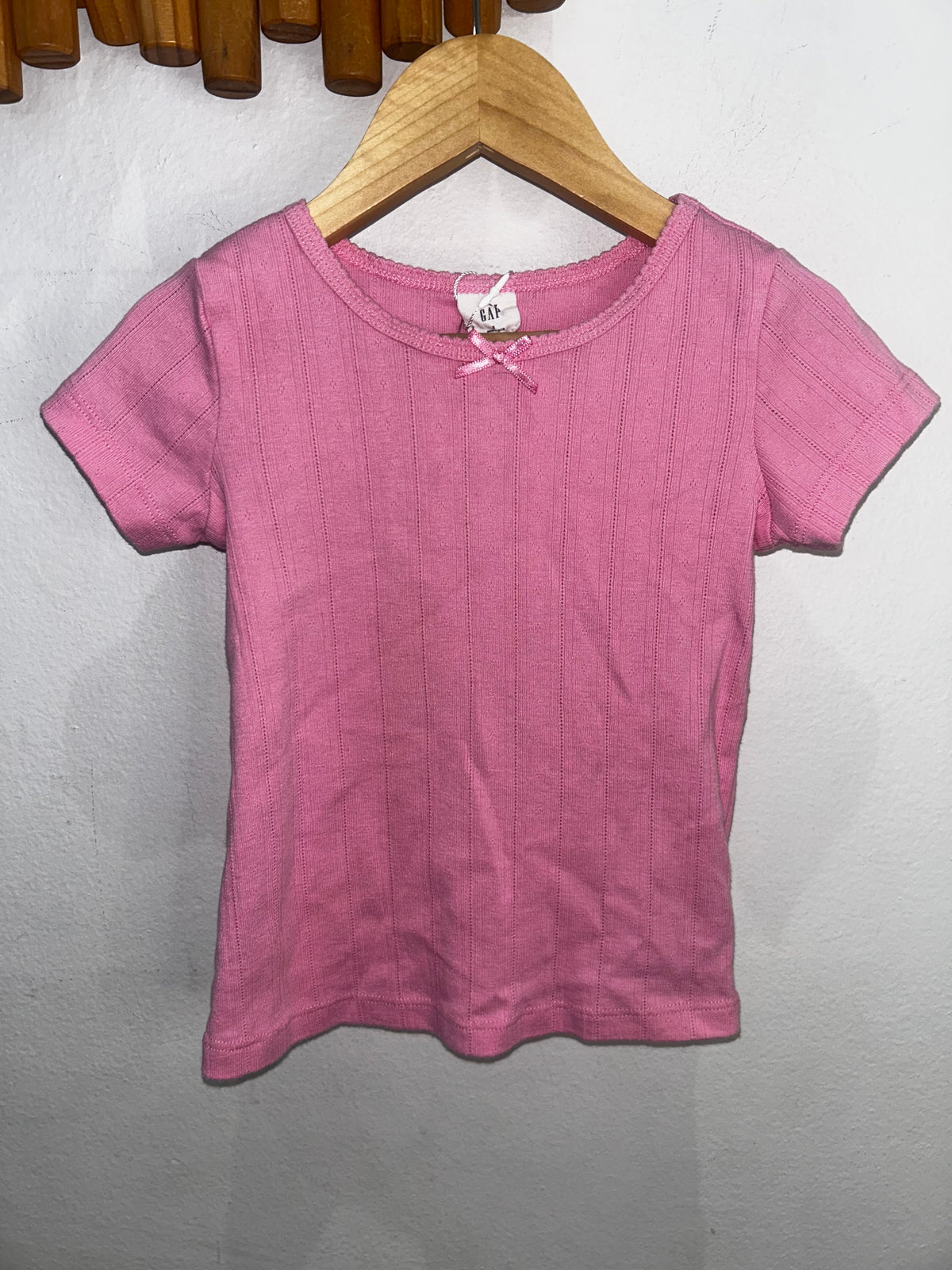 Pink pointelle tee 3y
