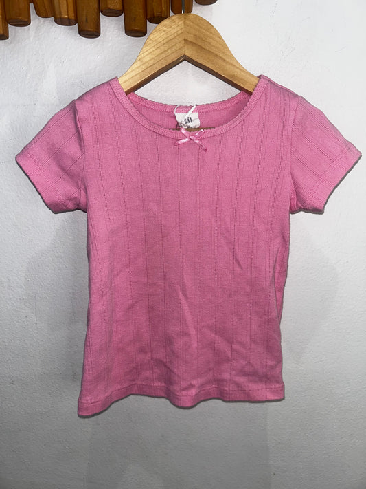 Pink pointelle tee 3y