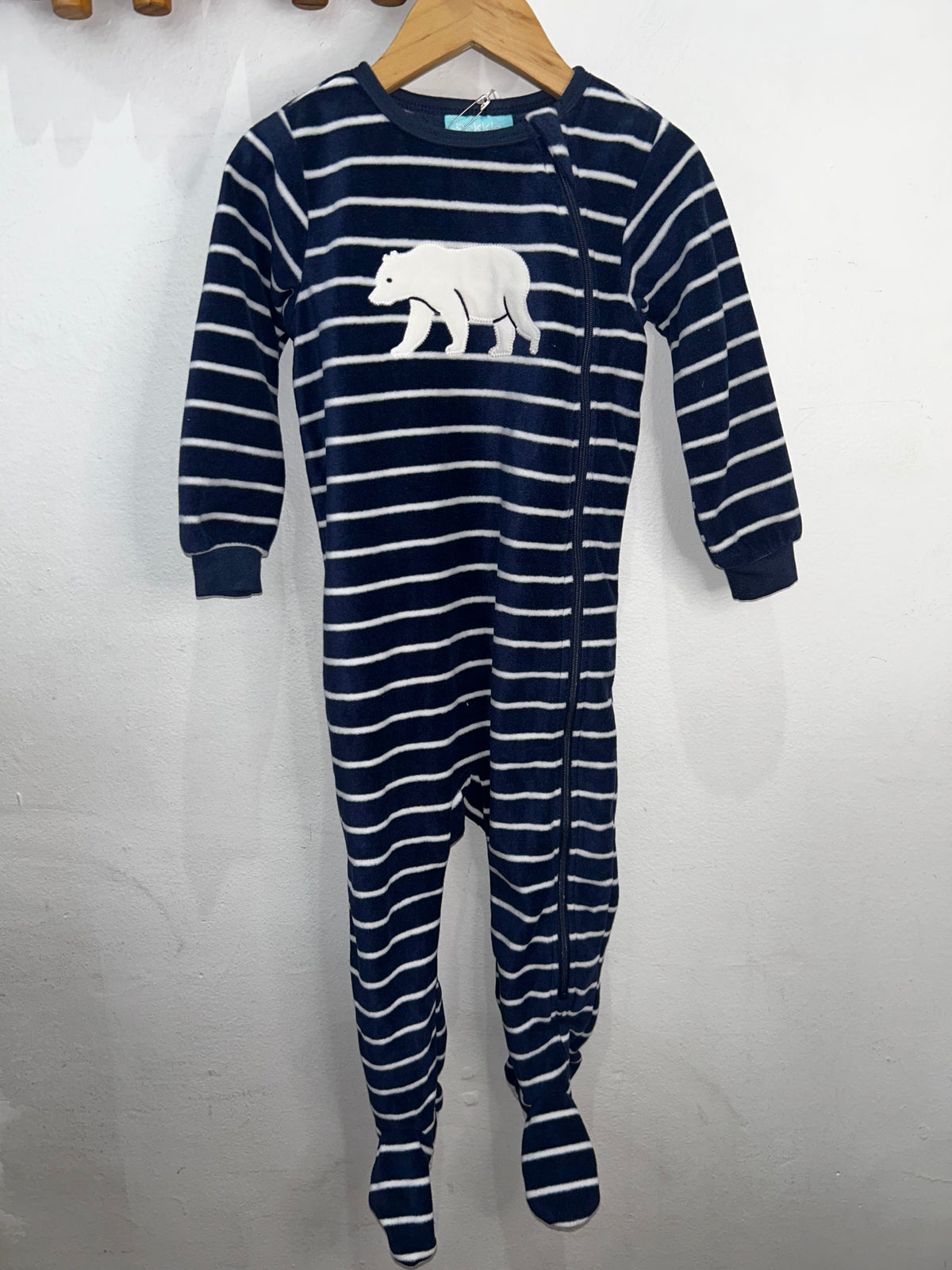 Polar bear stripes sleeper 2y