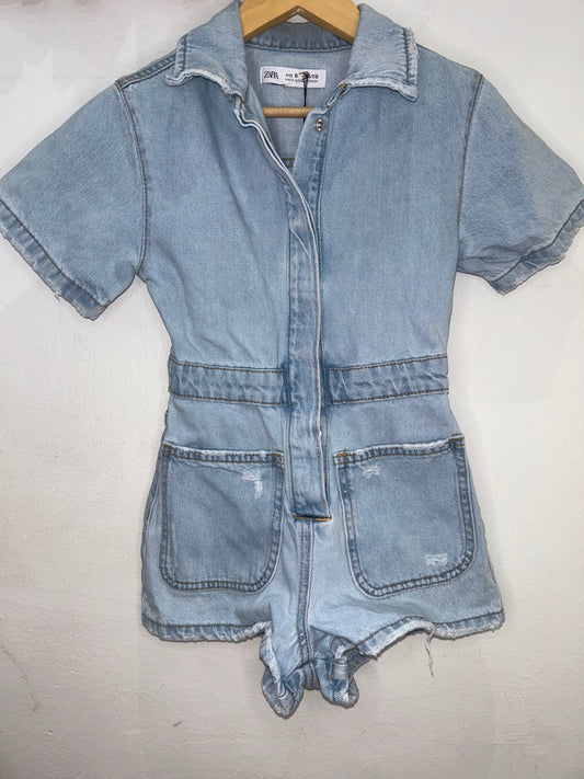 Denim shorty coveralls 6y