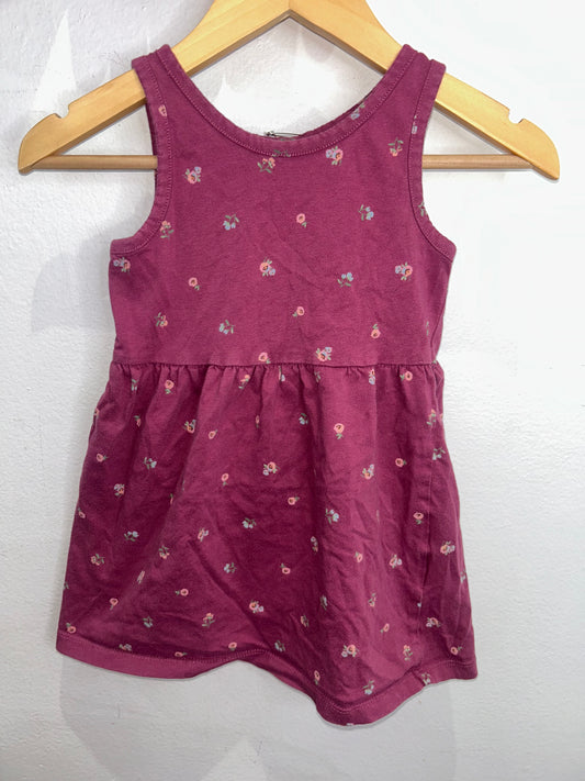 Magenta floral dress 18-24m