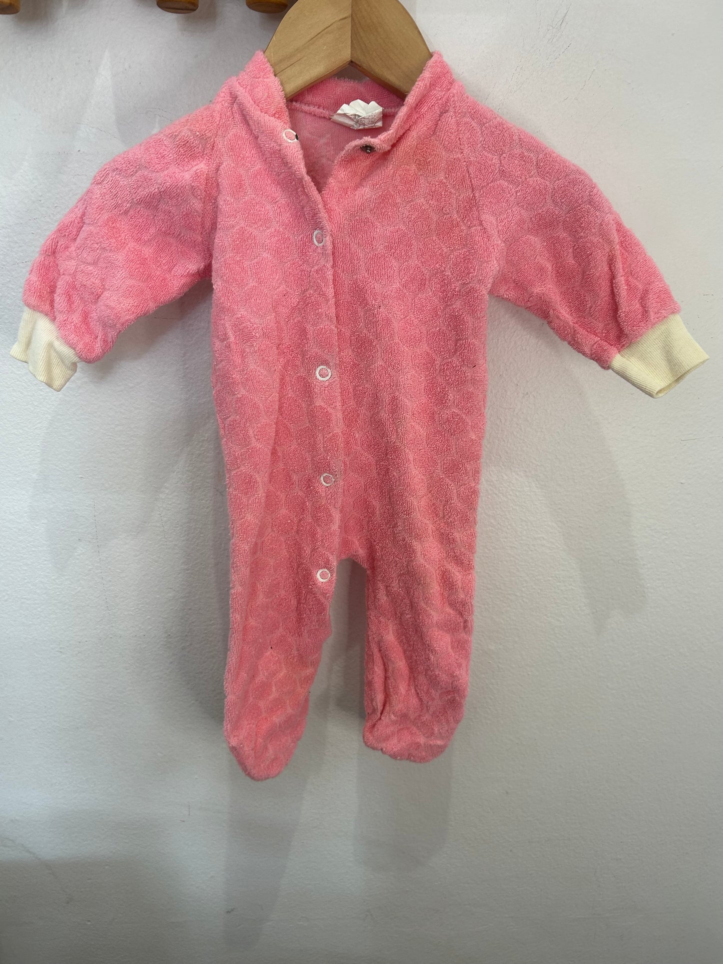 Vintage towel sleeper pink 0-3m