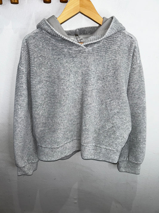 Grey texture boxy hoodie 8-9y