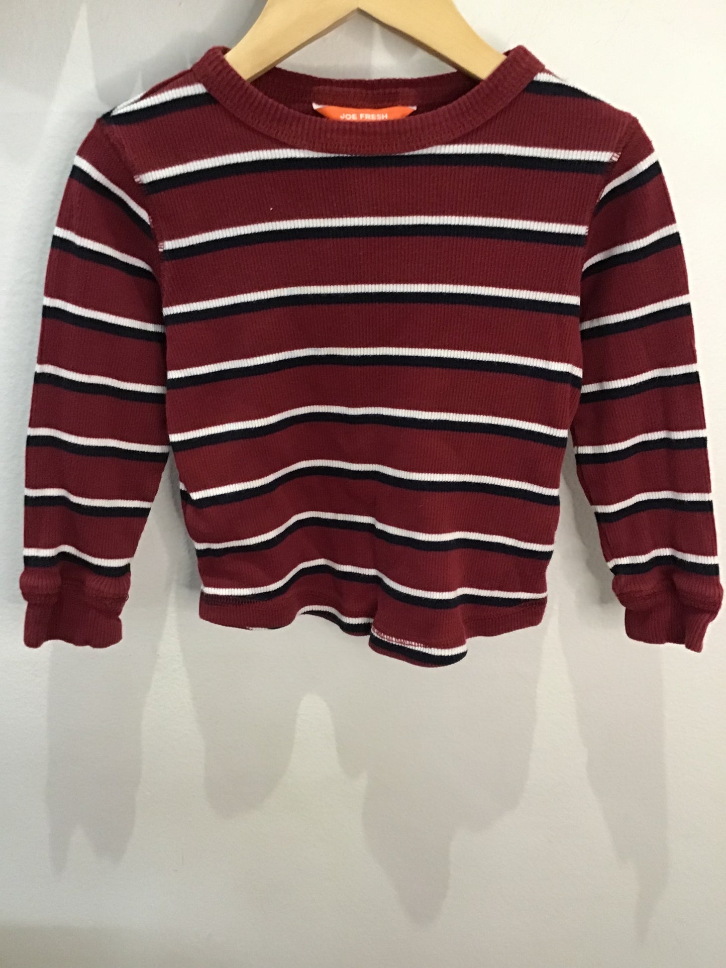 Maroon ribbed longsleeve 2y
