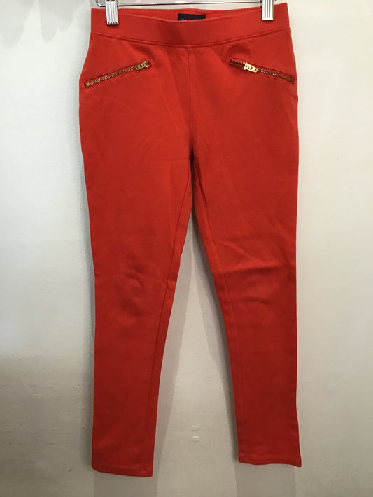 Pants tomato red zippered leggings 10y