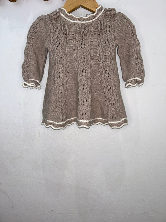 Brown sweater dress 0-3m