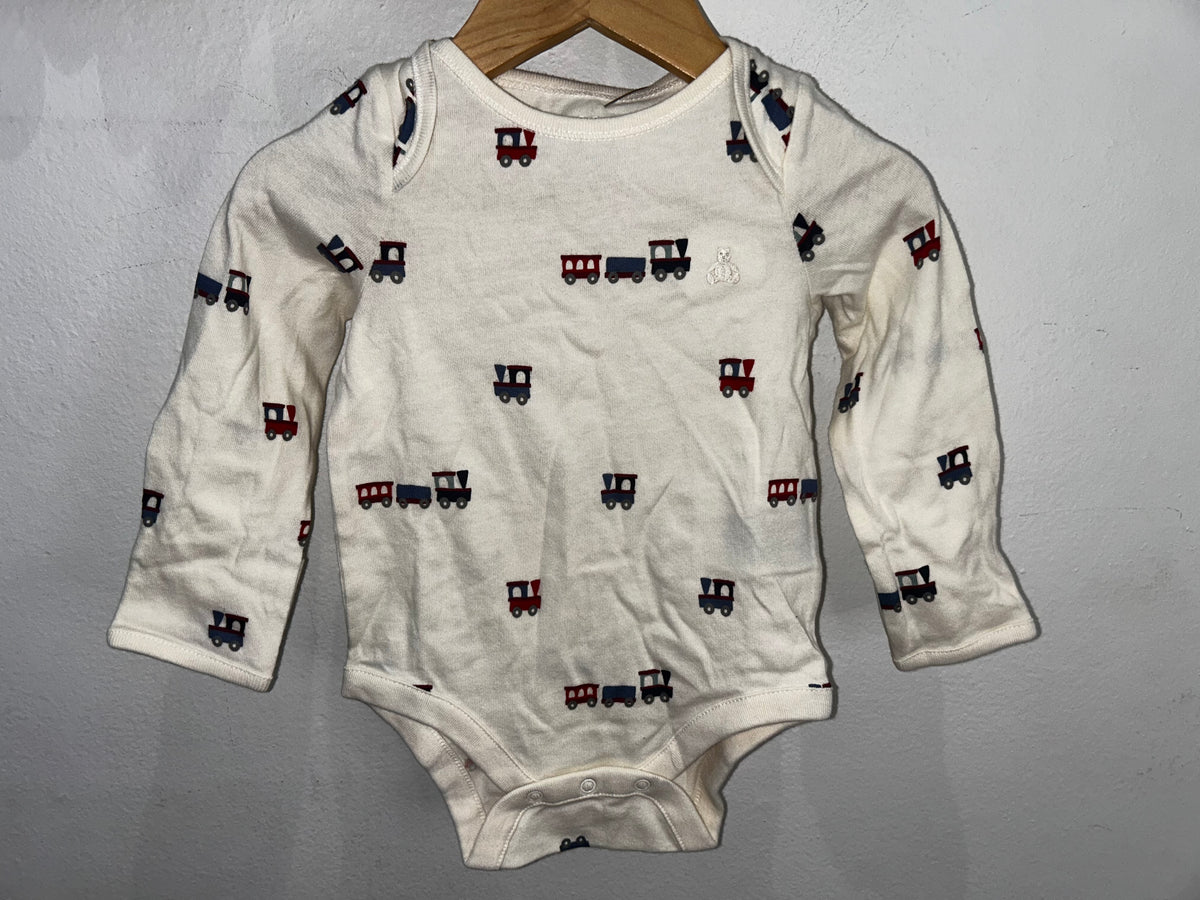 Trains onesie 3-6m