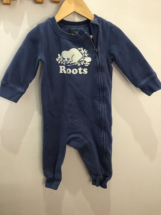 Roots blue romper 12-18m**