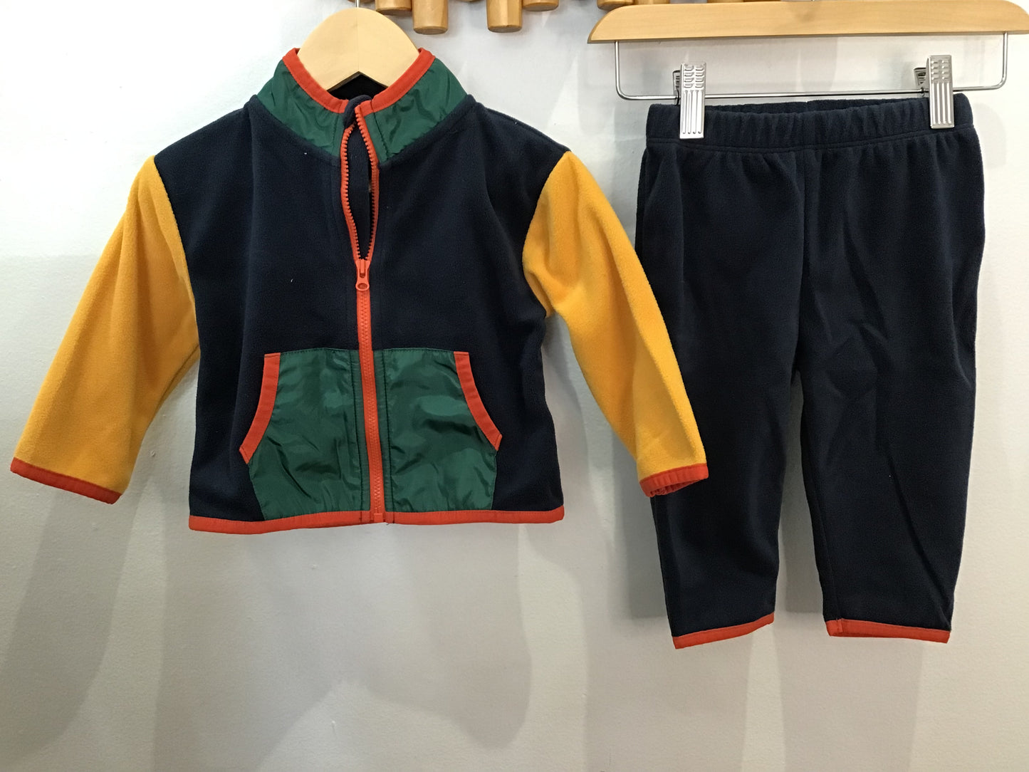 Fleece zip-up set 6-12m