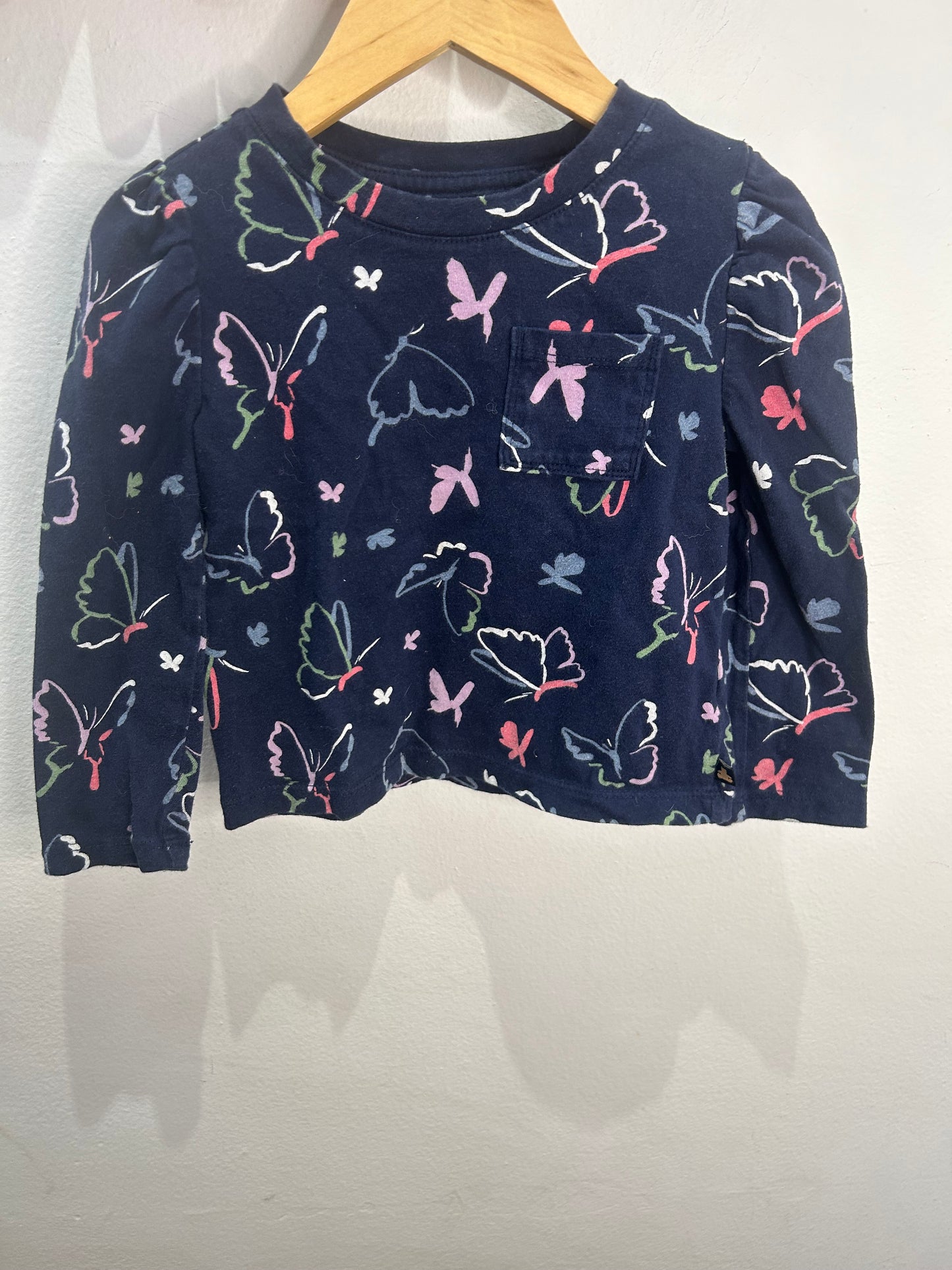 Drawn butterflies long sleeve 2y