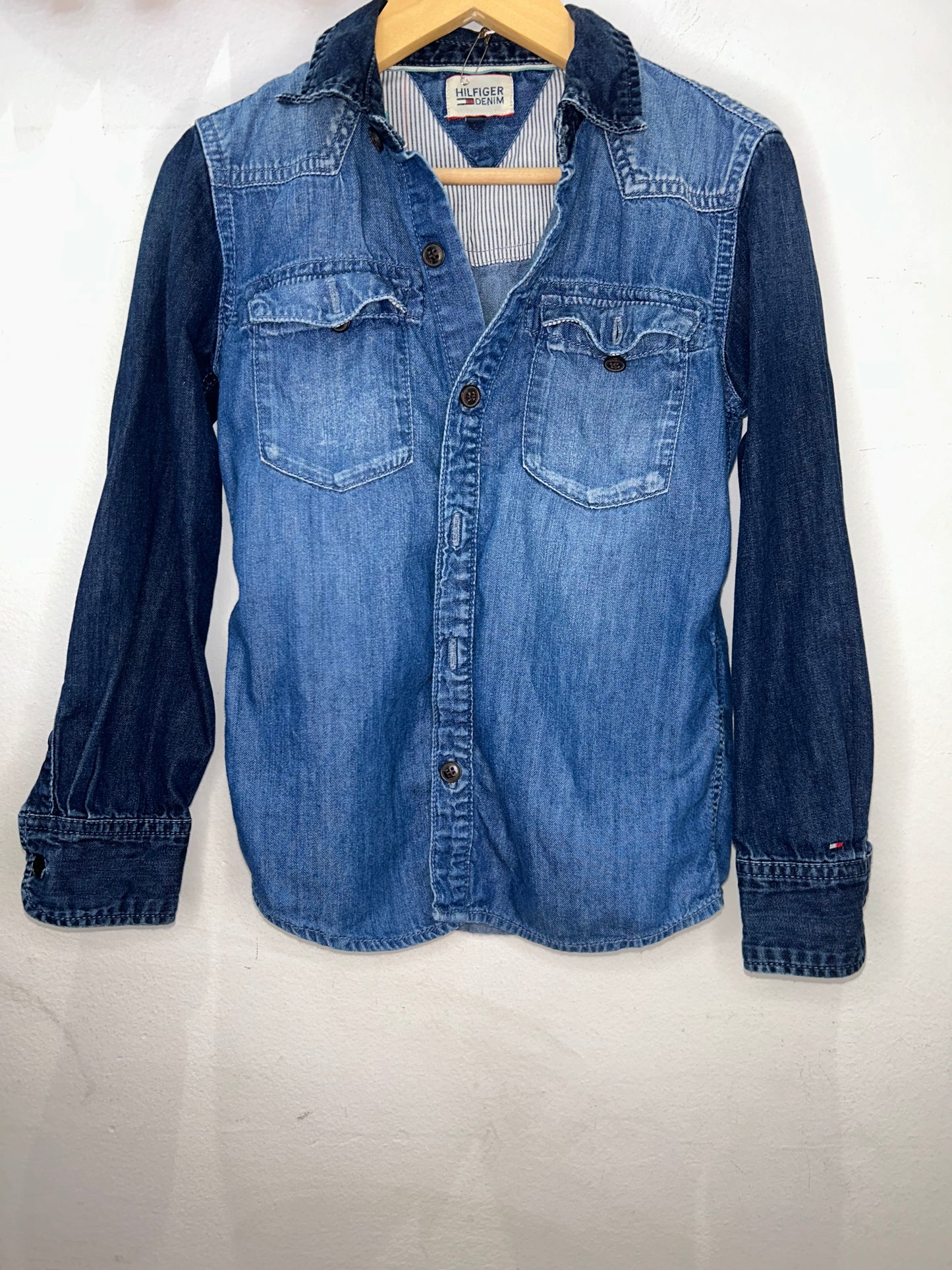 Two colour denim shirt 7-8y
