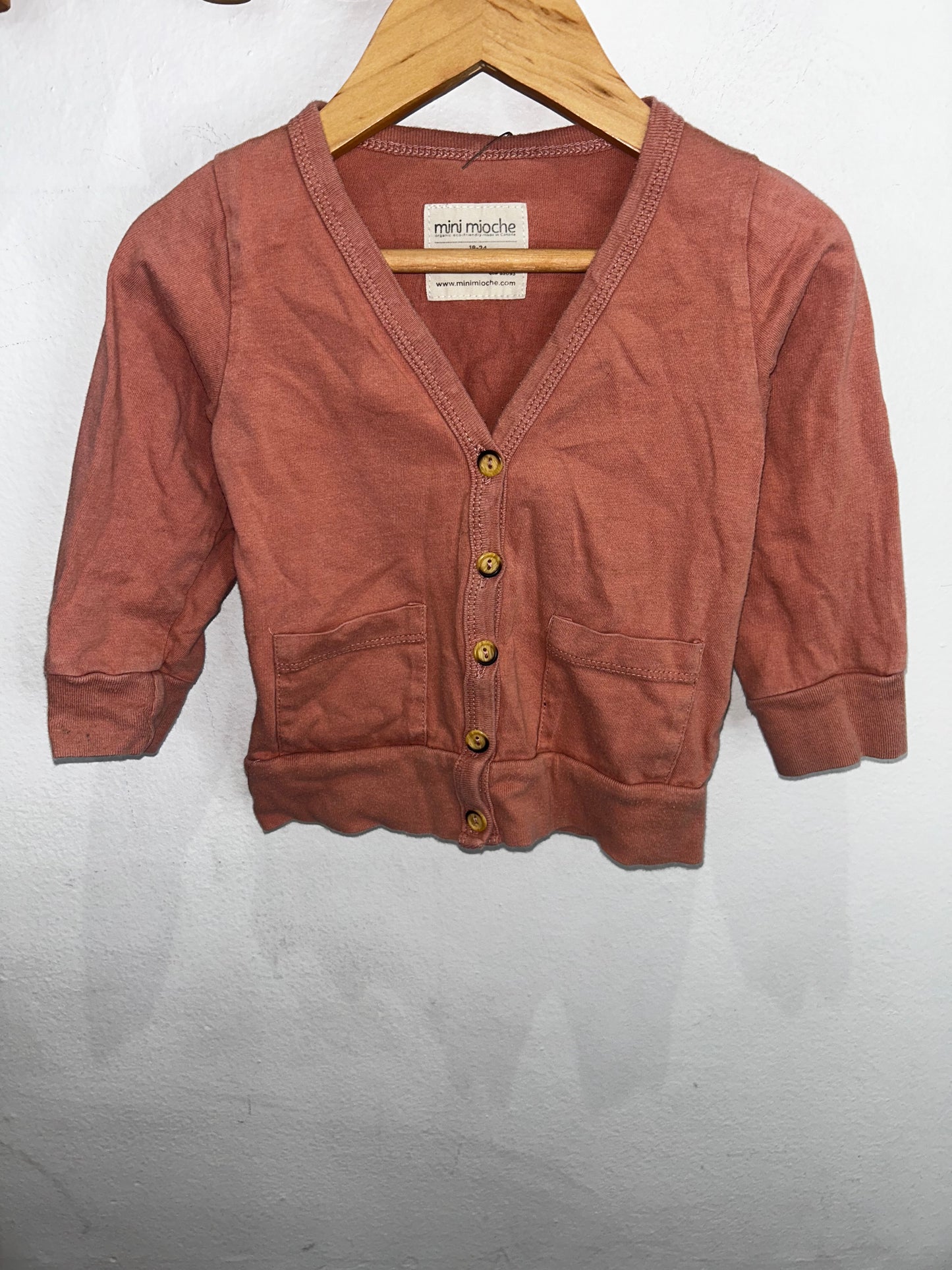 Mini Mioche peach cardigan 18-24m