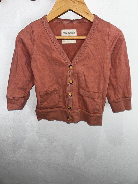 Mini Mioche peach cardigan 18-24m