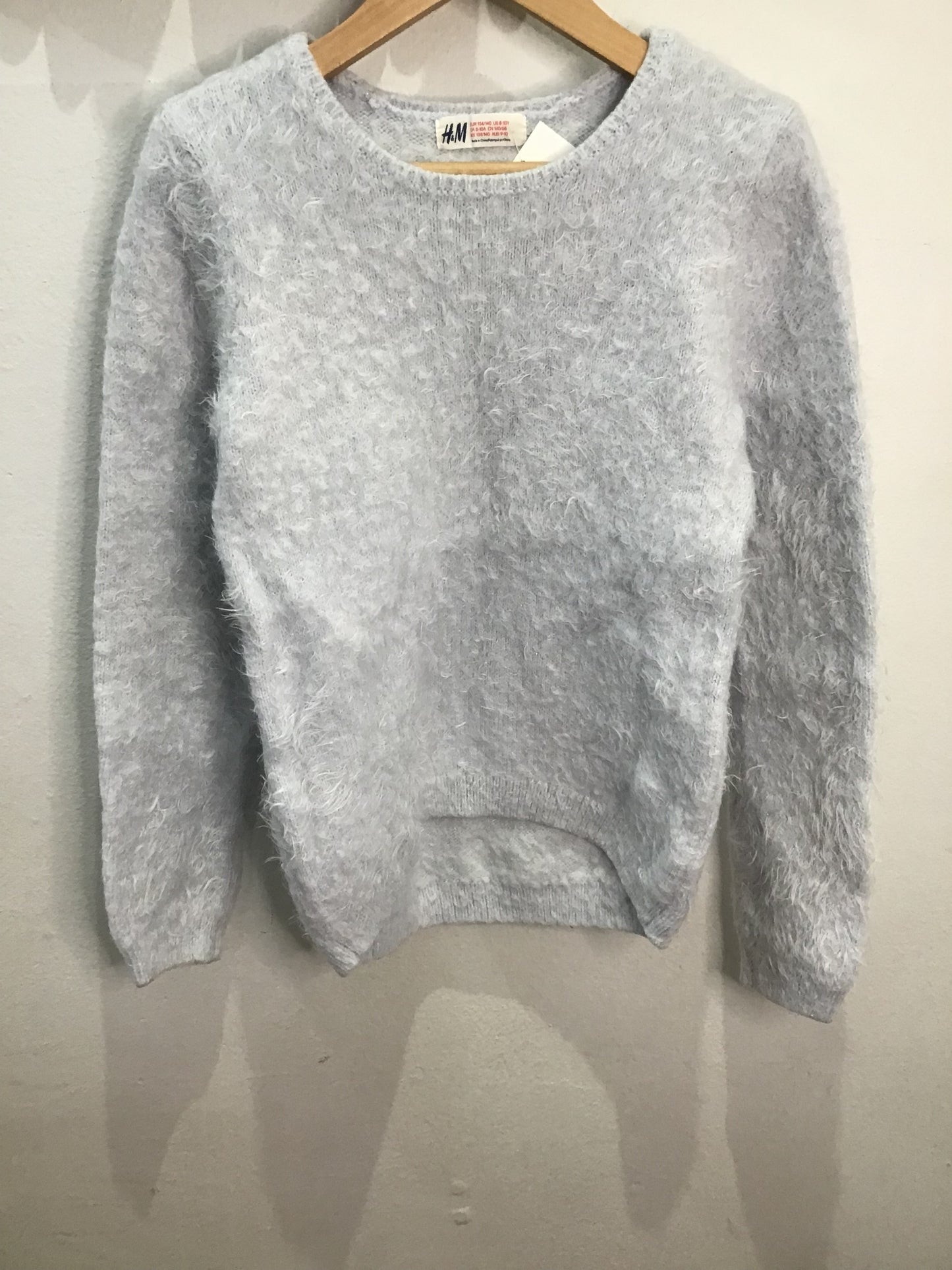 Sweater light blue furry  8-10y NEW